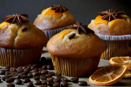 Muffiny s kávou a hrozienkami s pomarančovými tónmi: Chutný zážitok