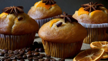 Muffiny s kávou a hrozienkami s pomarančovými tónmi: Chutný zážitok